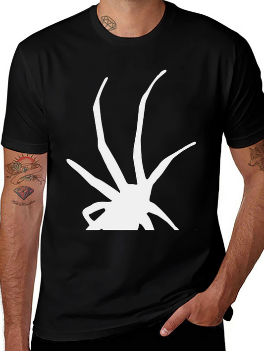 Abstract Graphic Print T-Shirt - Casual Black Tee