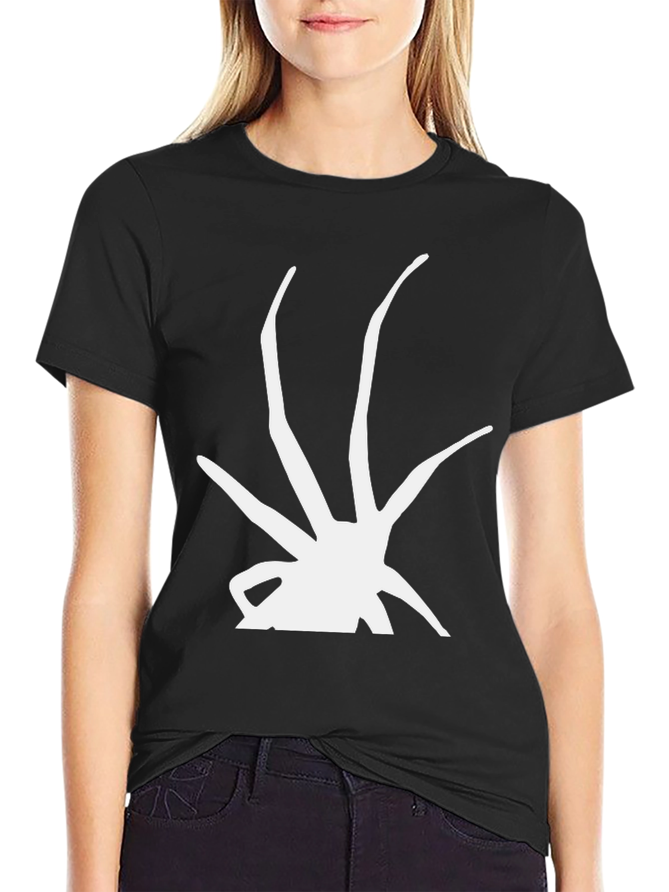 Abstract Graphic Print T-Shirt - Casual Black Tee