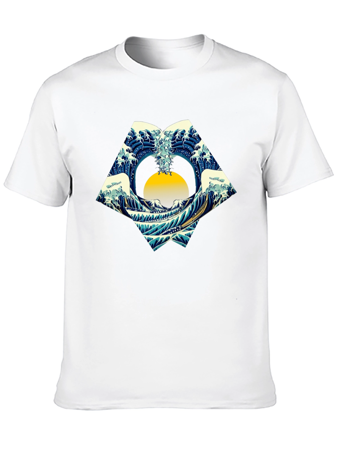 Great Wave Graphic Tee - Black Cotton Shirt