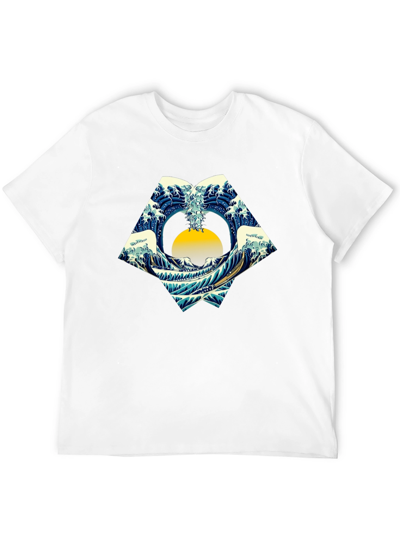 Great Wave Graphic Tee - Black Cotton Shirt