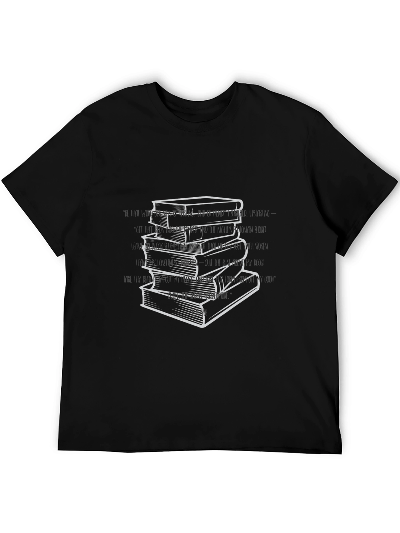 Stack of Books Graphic Tee - Black Unisex T-Shirt