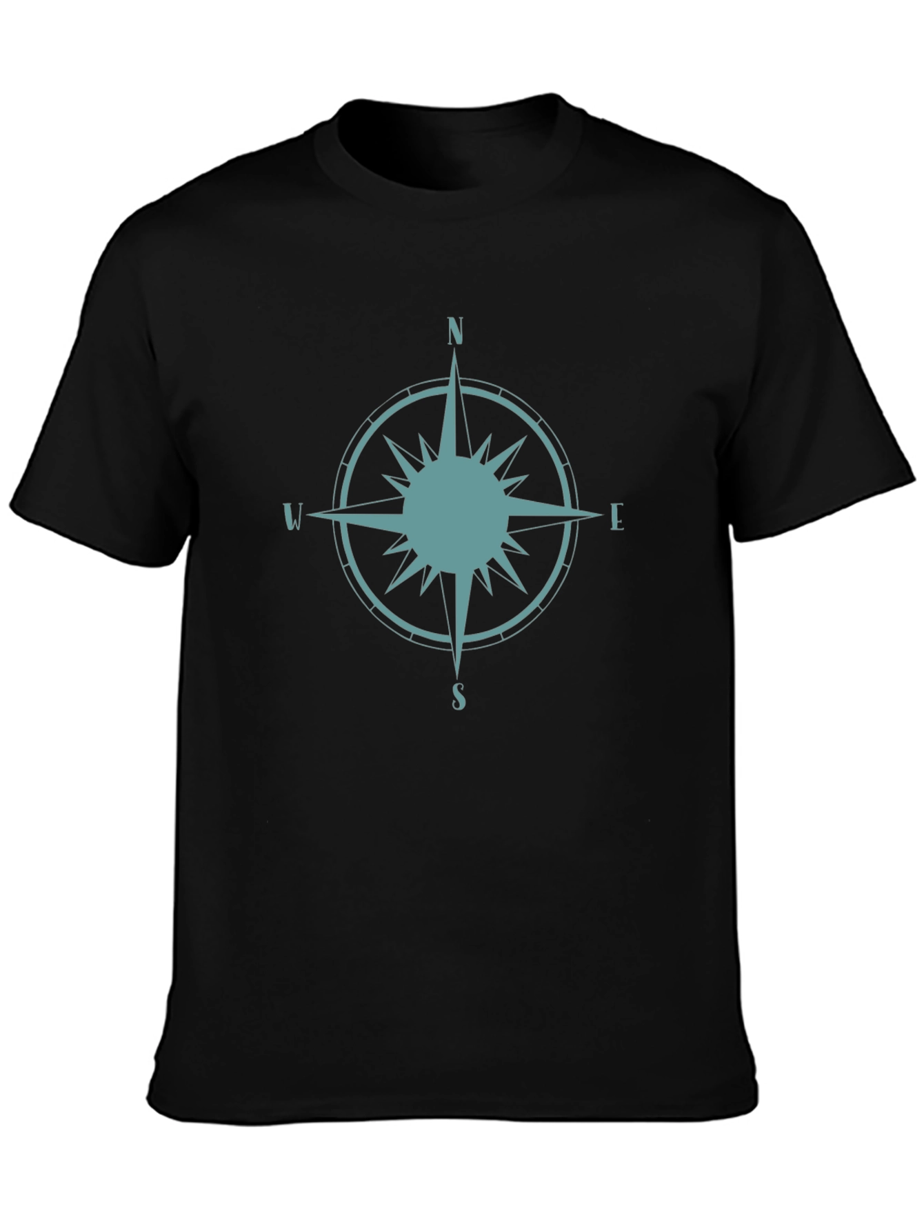 Compass Rose Graphic Tee - Stylish Black T-Shirt