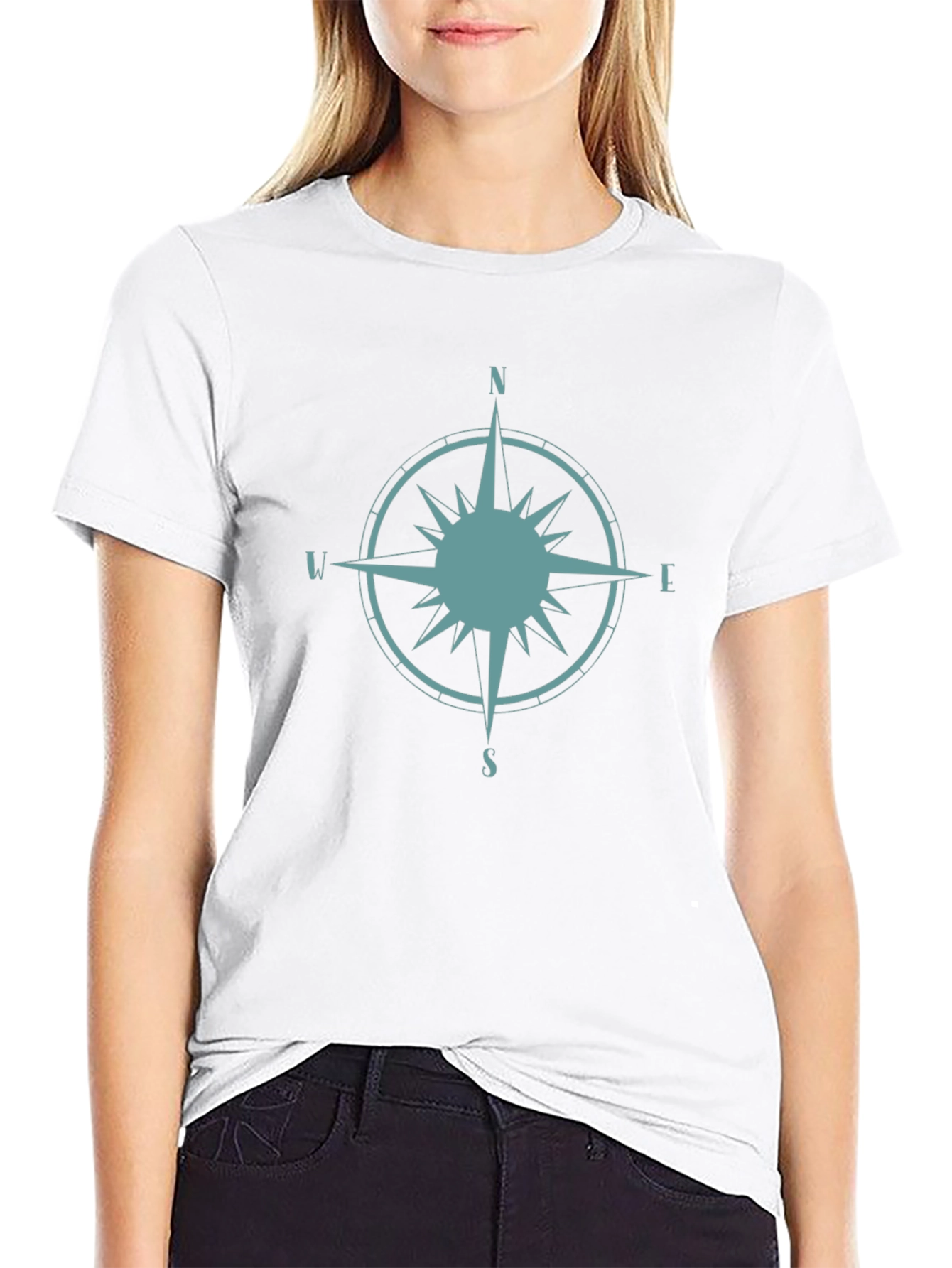 Compass Rose Graphic Tee - Stylish Black T-Shirt