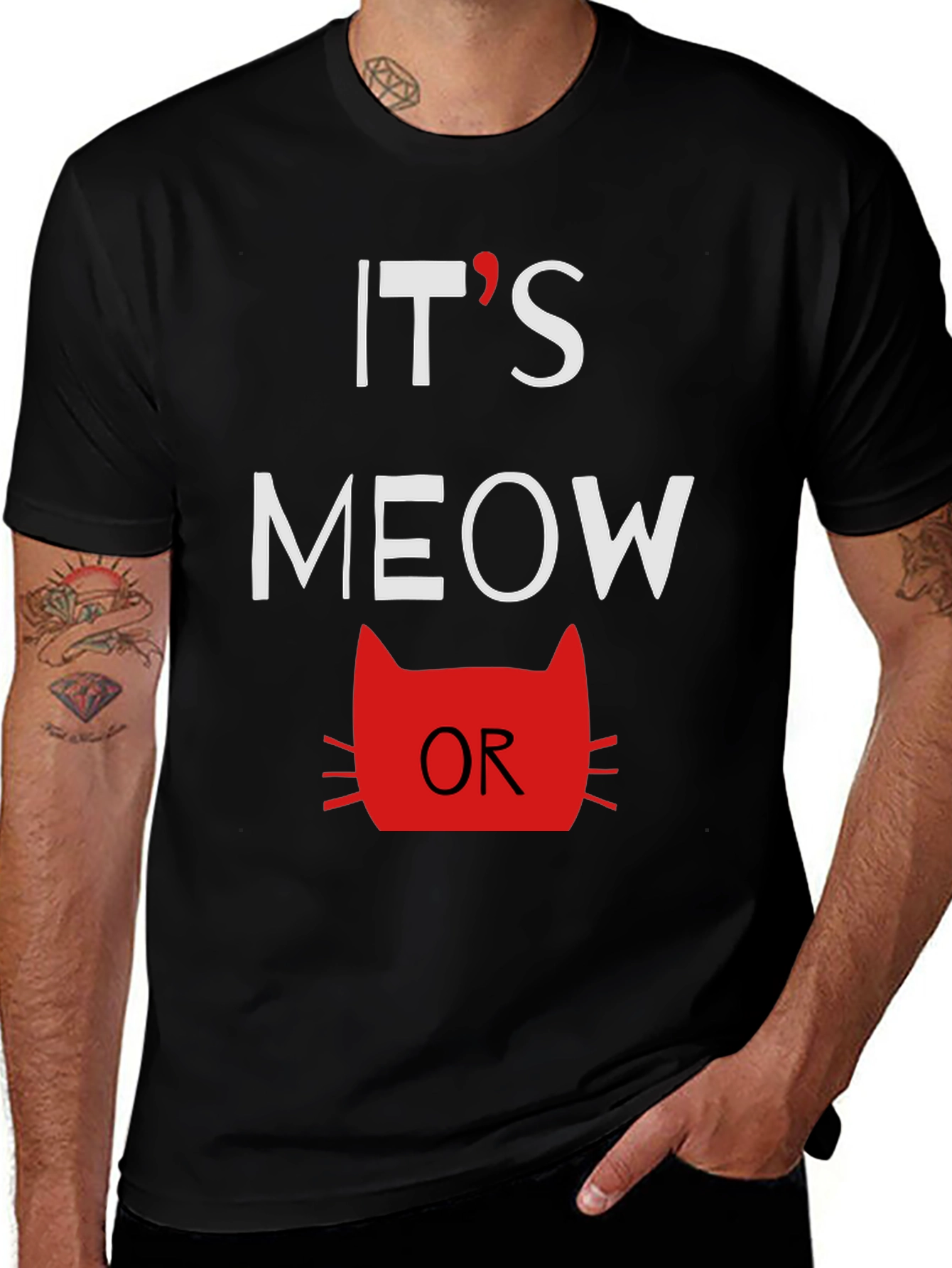 Its Meow Or Never Mens Graphic Tee