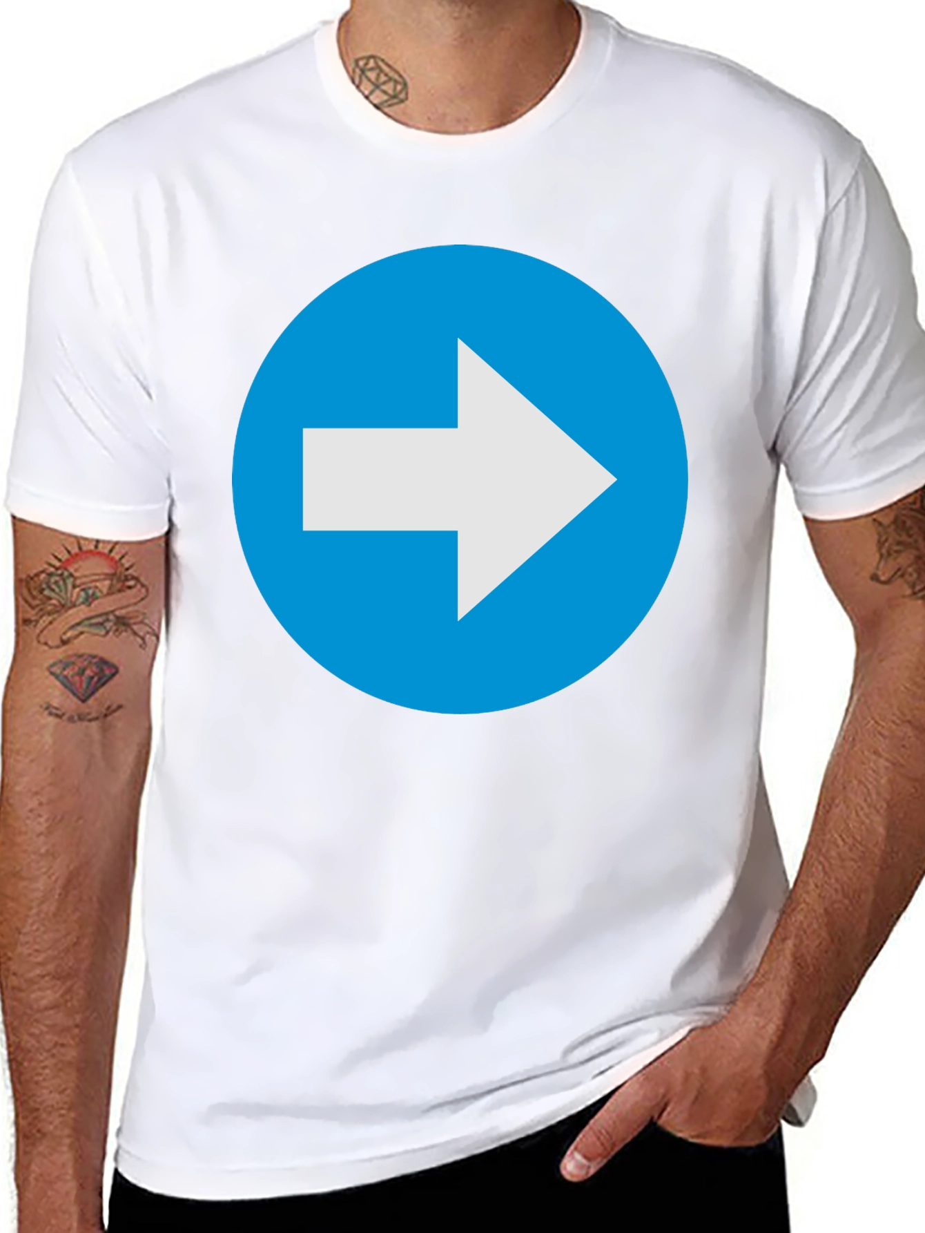 Right Arrow T-Shirt - Blue Directional Tee