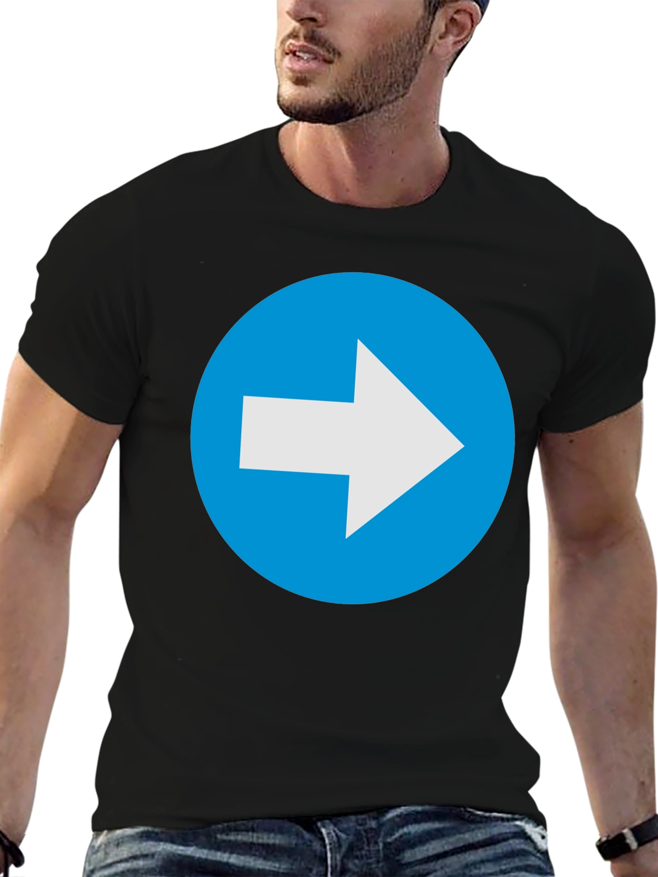 Right Arrow T-Shirt - Blue Directional Tee