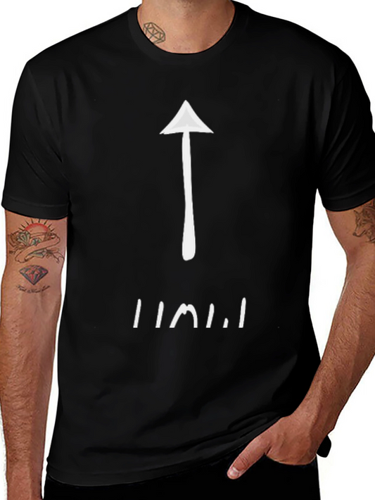 Upward Arrow Graphic Tee - Black Cotton