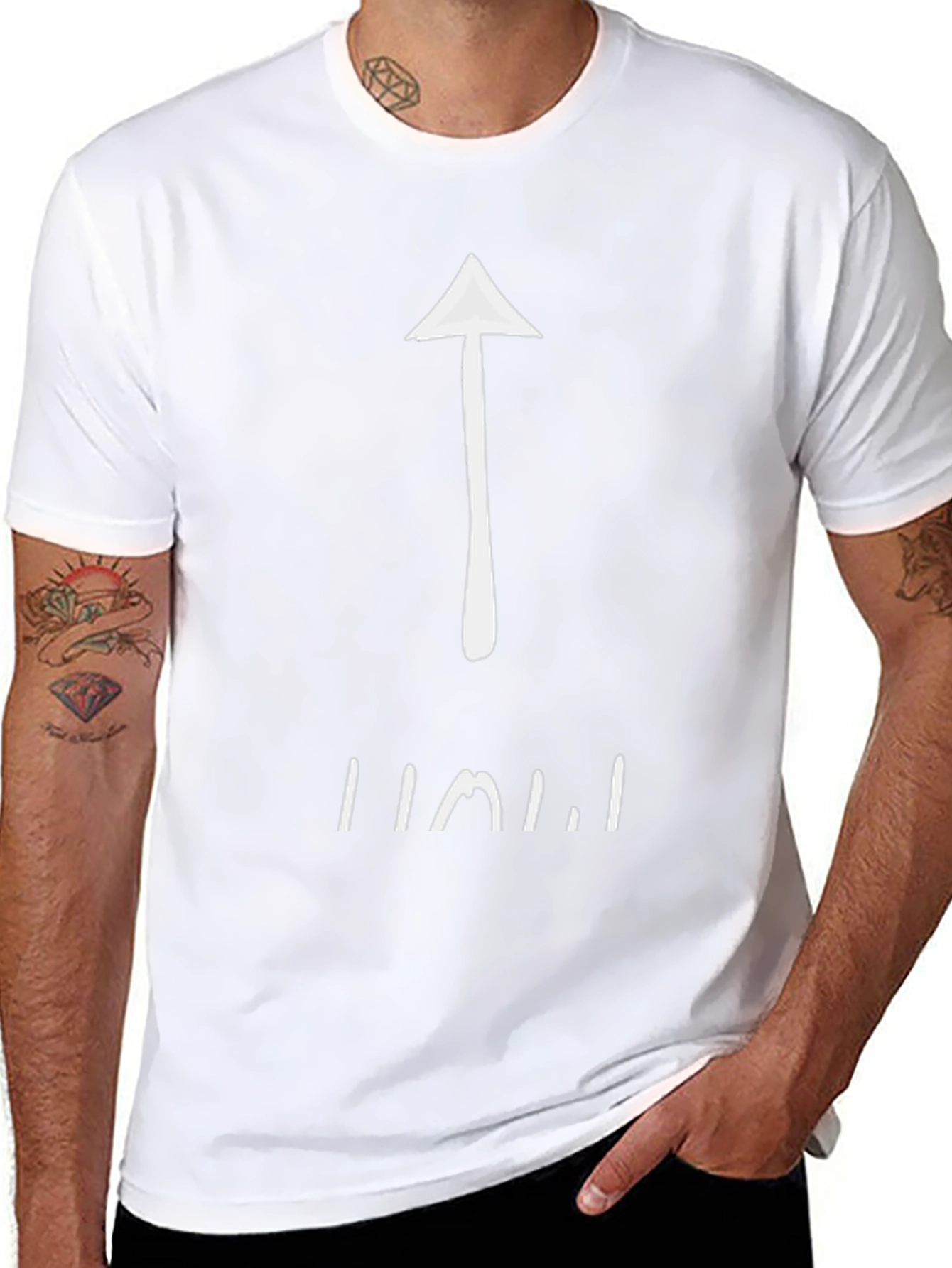 Upward Arrow Graphic Tee - Black Cotton