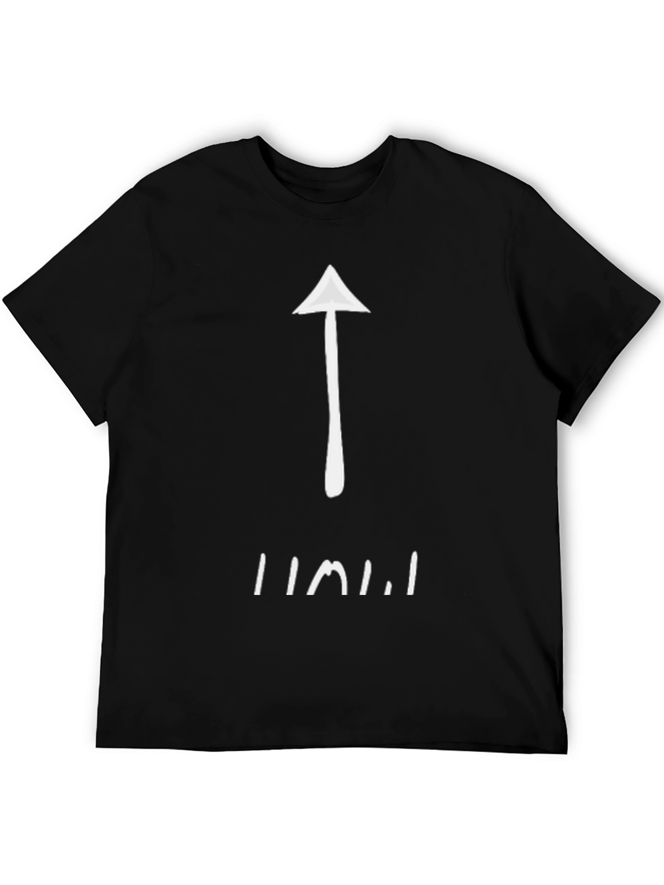 Upward Arrow Graphic Tee - Black Cotton