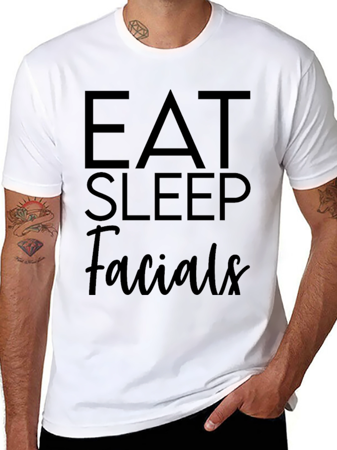 Eat Sleep Facials Black Graphic Tee