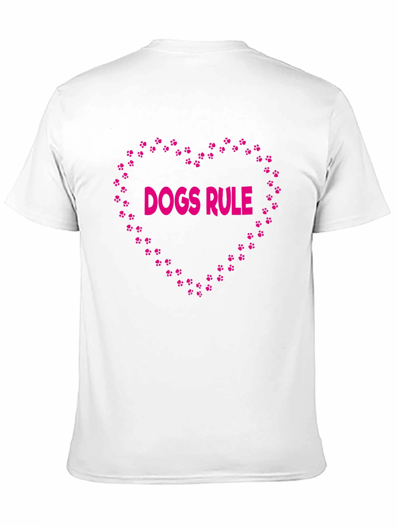 Dogs Rule Heart Graphic Black T-Shirt