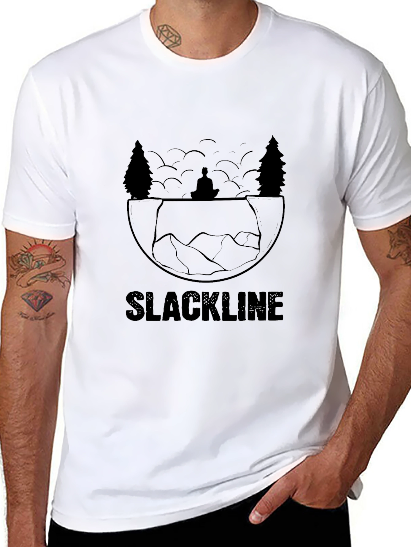 Slackline Zen T-Shirt - Mens Black Graphic Tee