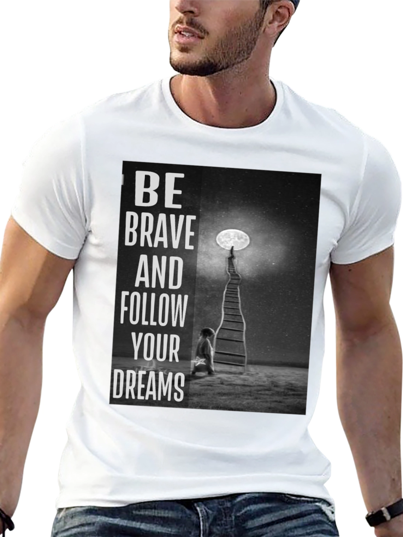 Motivational Graphic Tee - Be Brave Follow Dreams