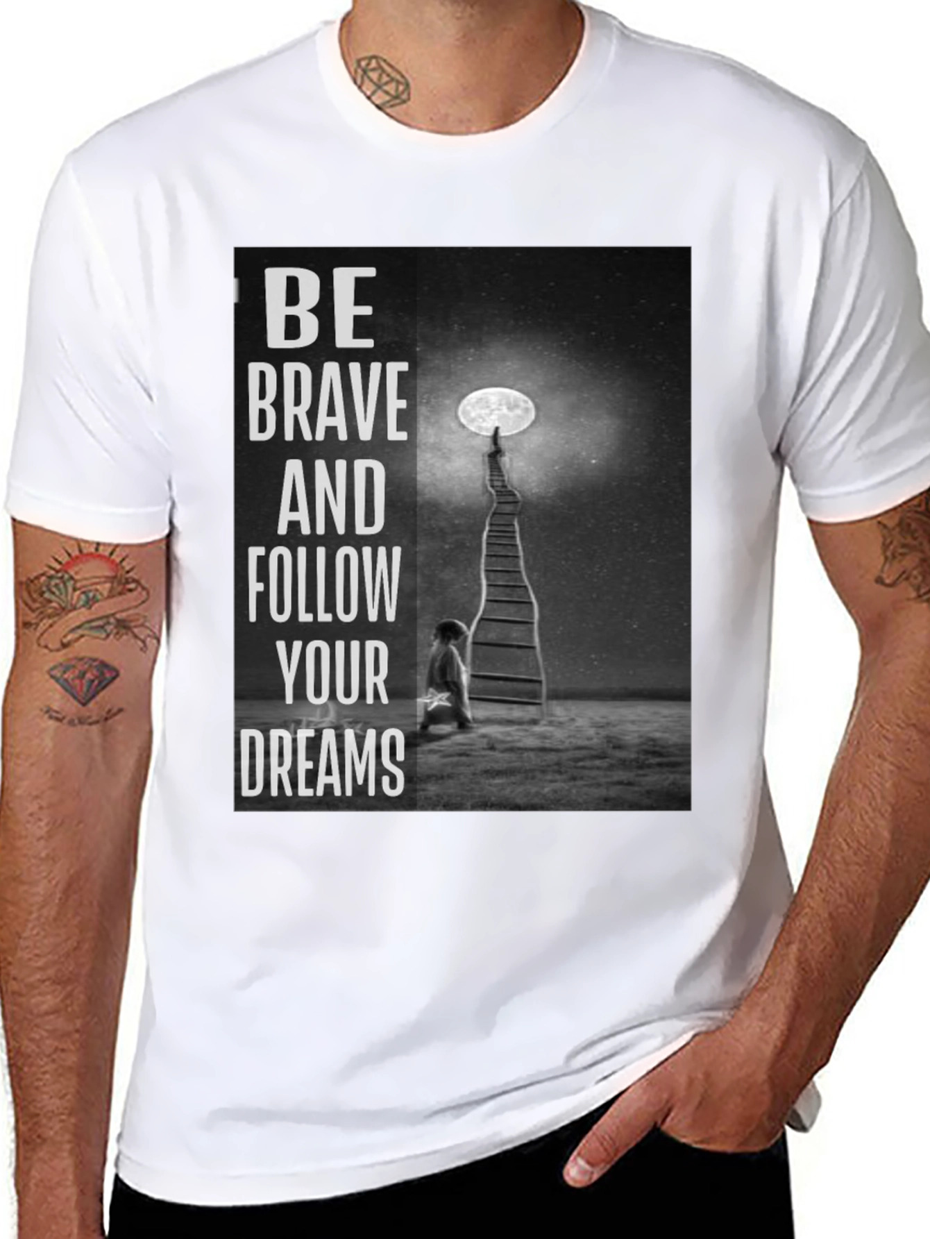 Motivational Graphic Tee - Be Brave Follow Dreams