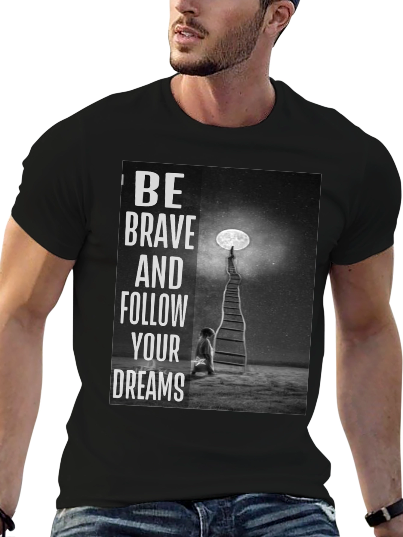 Motivational Graphic Tee - Be Brave Follow Dreams