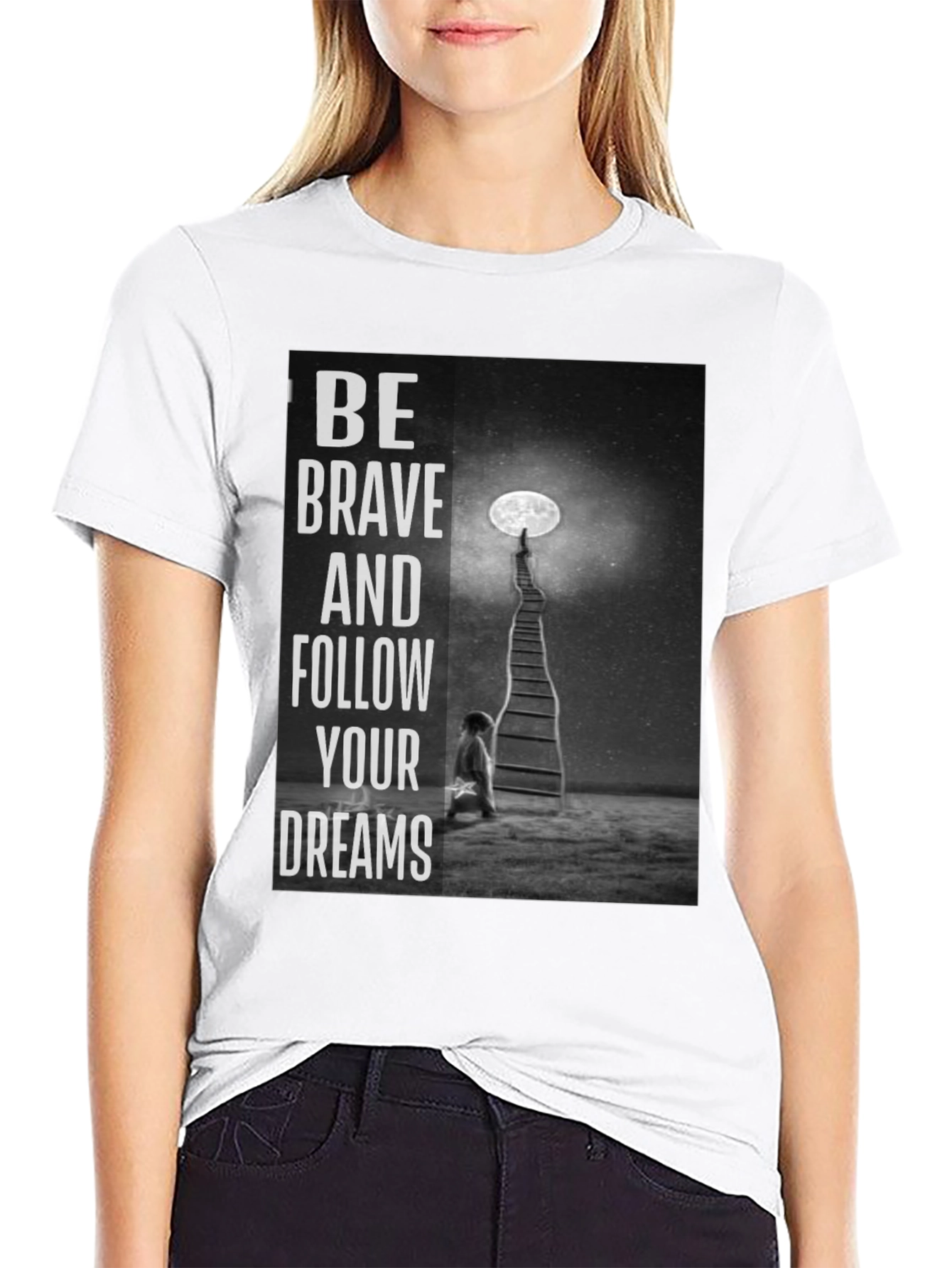 Motivational Graphic Tee - Be Brave Follow Dreams