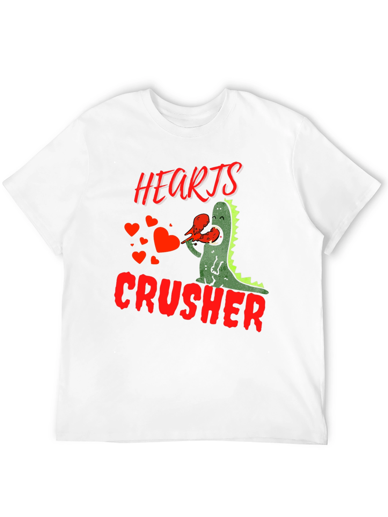 Hearts Crusher T-Shirt - Valentines Day Dino Tee