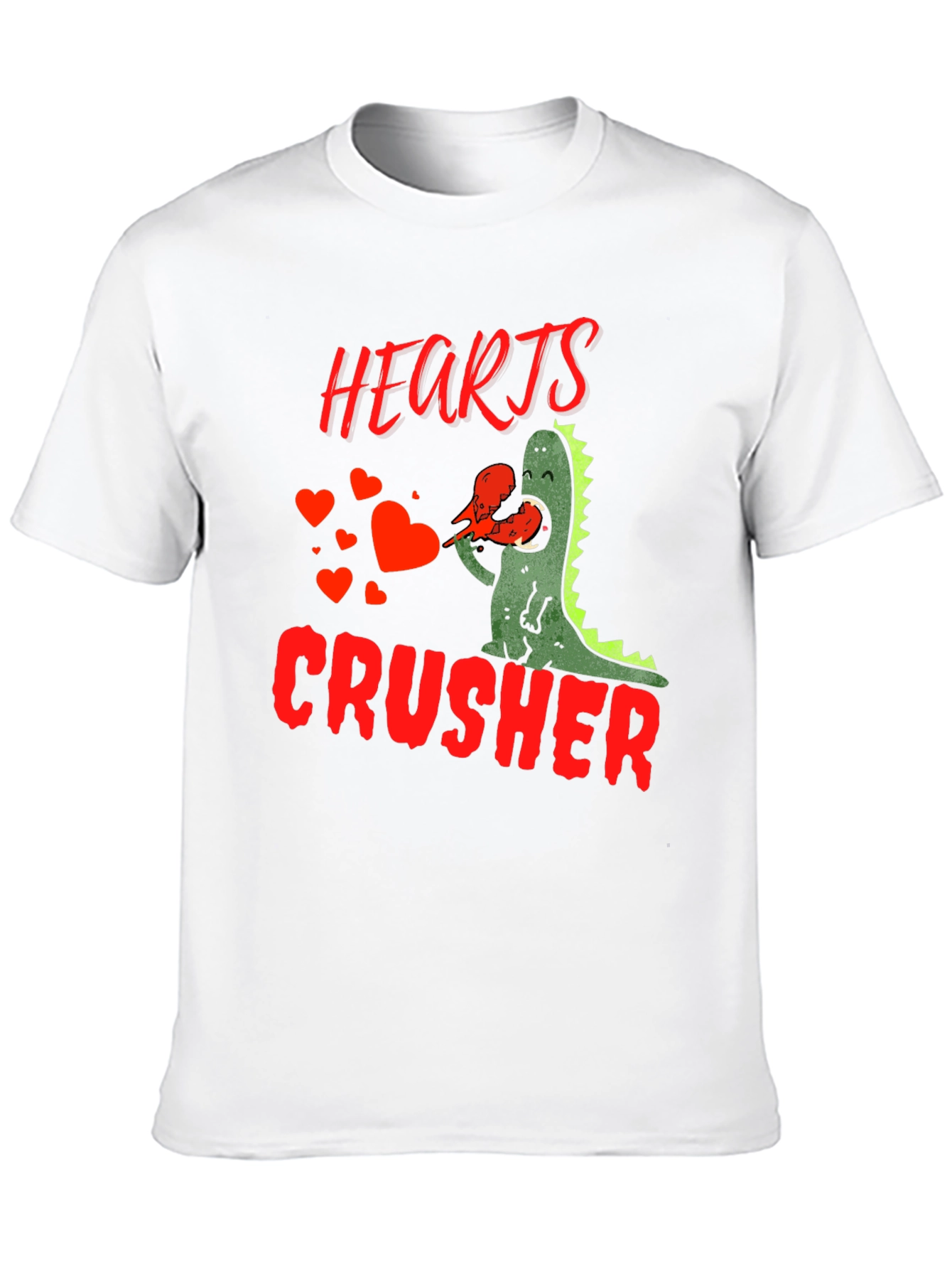 Hearts Crusher T-Shirt - Valentines Day Dino Tee