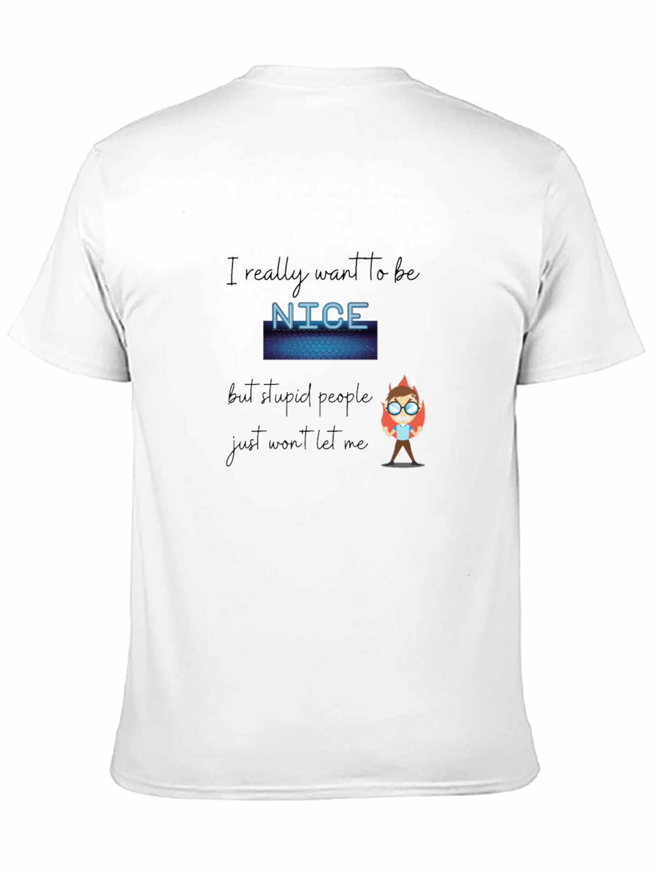 Funny Nice Graphic Print Black Tee