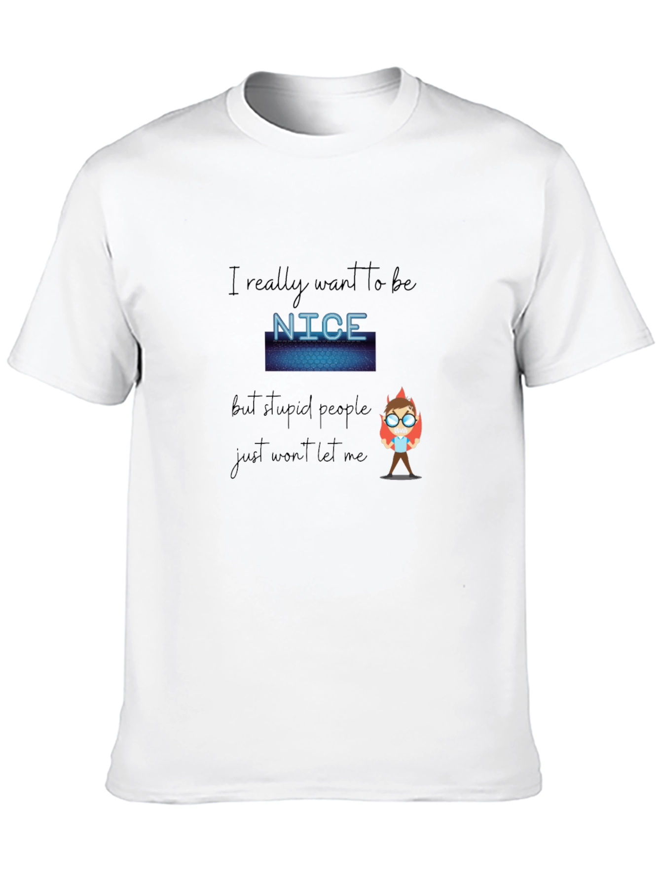Funny Nice Graphic Print Black Tee