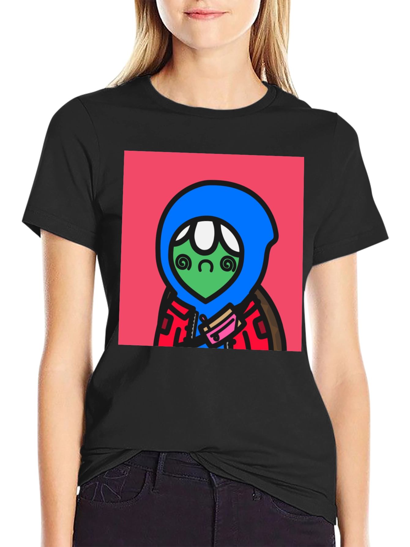 Funky Alien Graphic Tee - Black