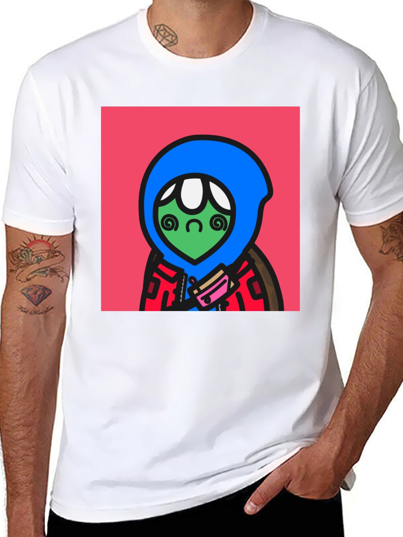 Funky Alien Graphic Tee - Black