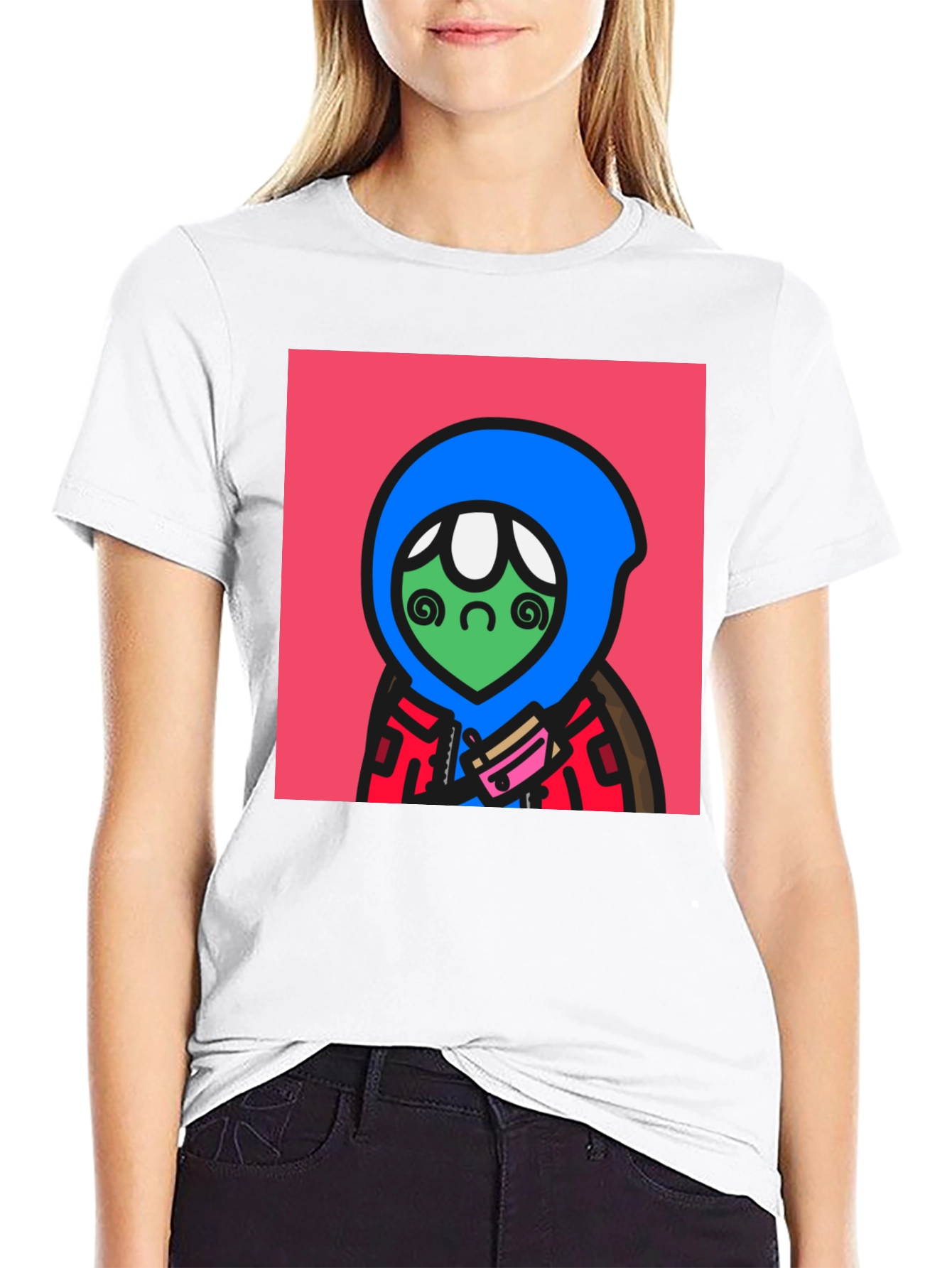 Funky Alien Graphic Tee - Black