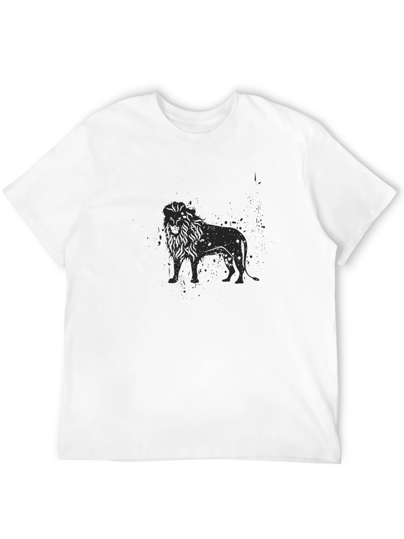 Lion Graphic Print Black T-Shirt