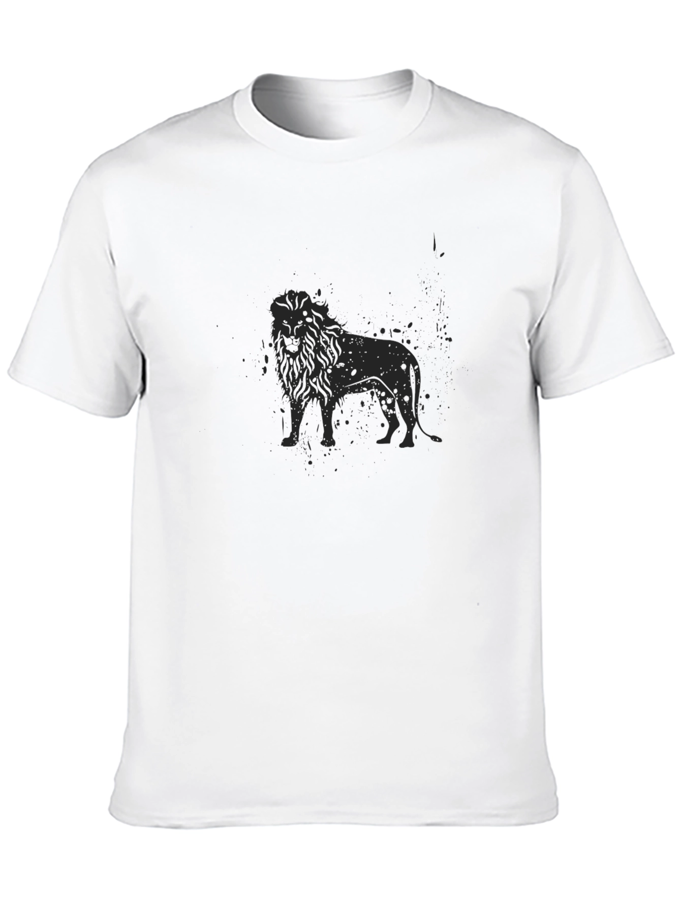 Lion Graphic Print Black T-Shirt