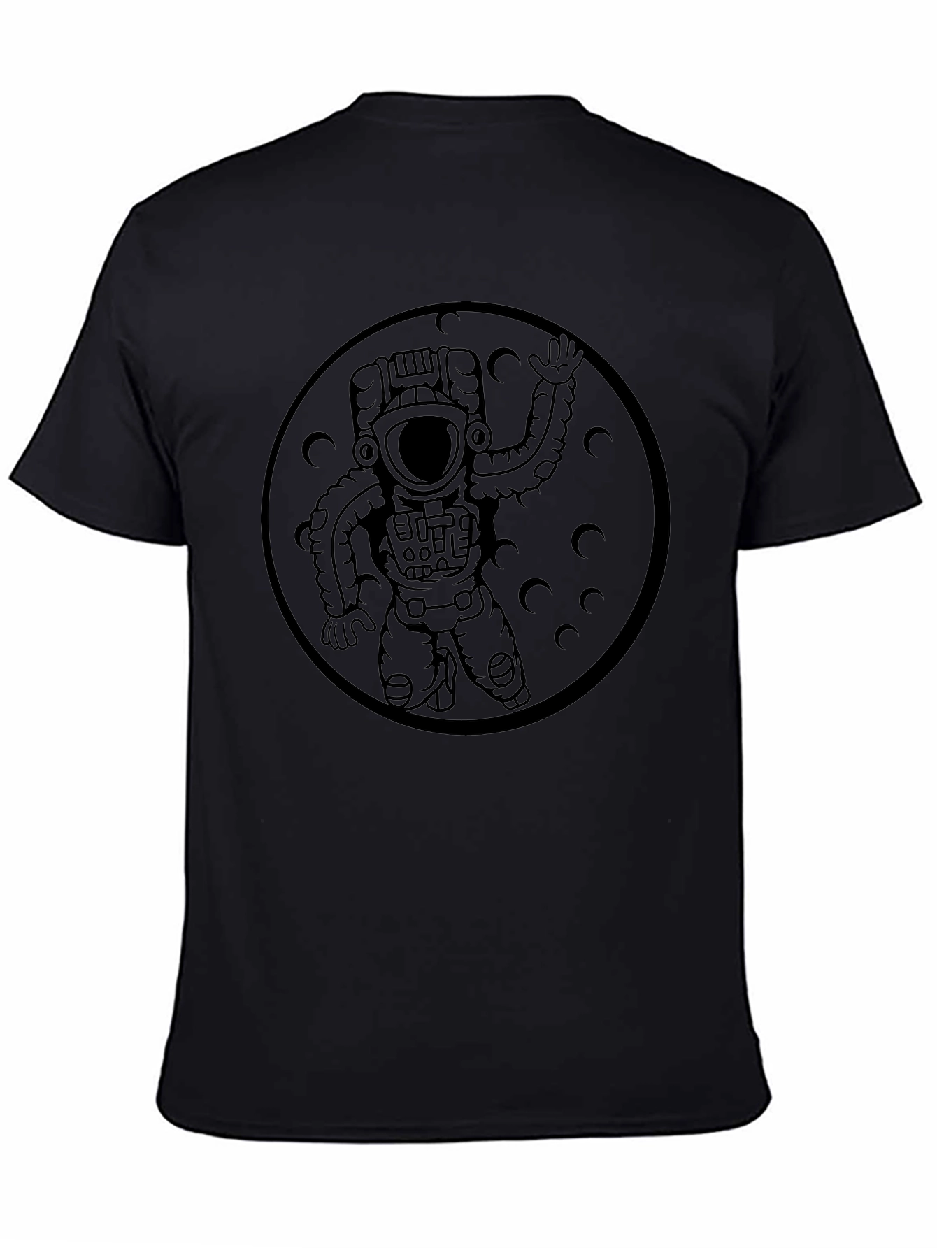 Astronaut Moon Graphic T-Shirt - Black