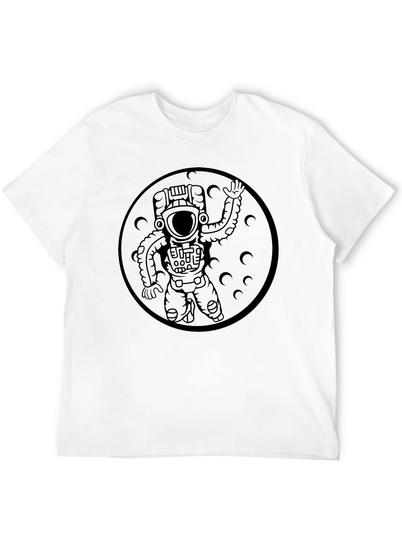 Astronaut Moon Graphic T-Shirt - Black