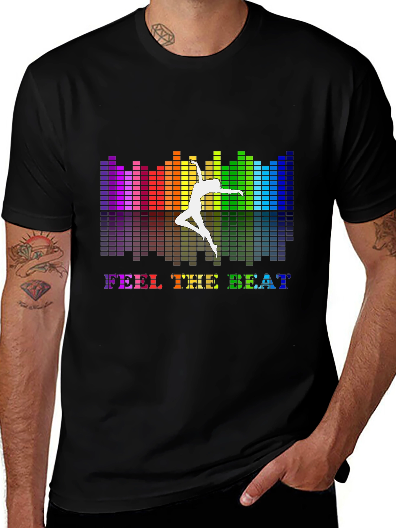 Feel The Beat Graphic T-Shirt - Black