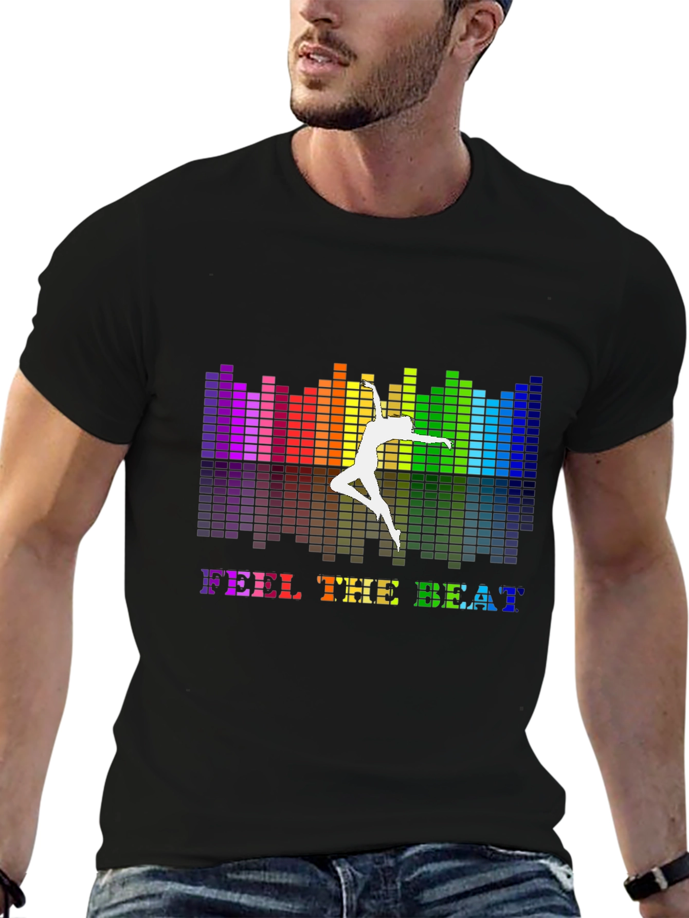 Feel The Beat Graphic T-Shirt - Black