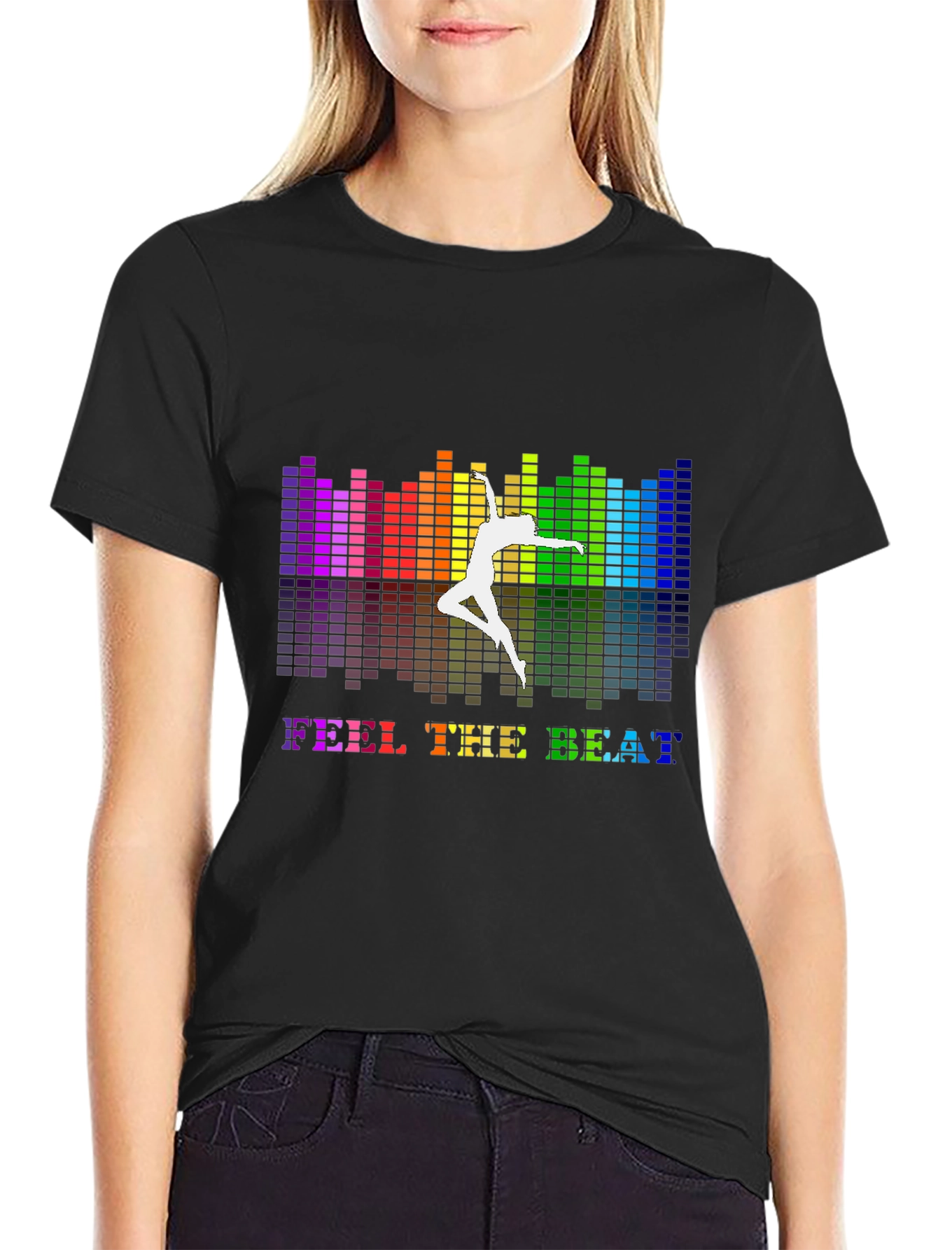 Feel The Beat Graphic T-Shirt - Black