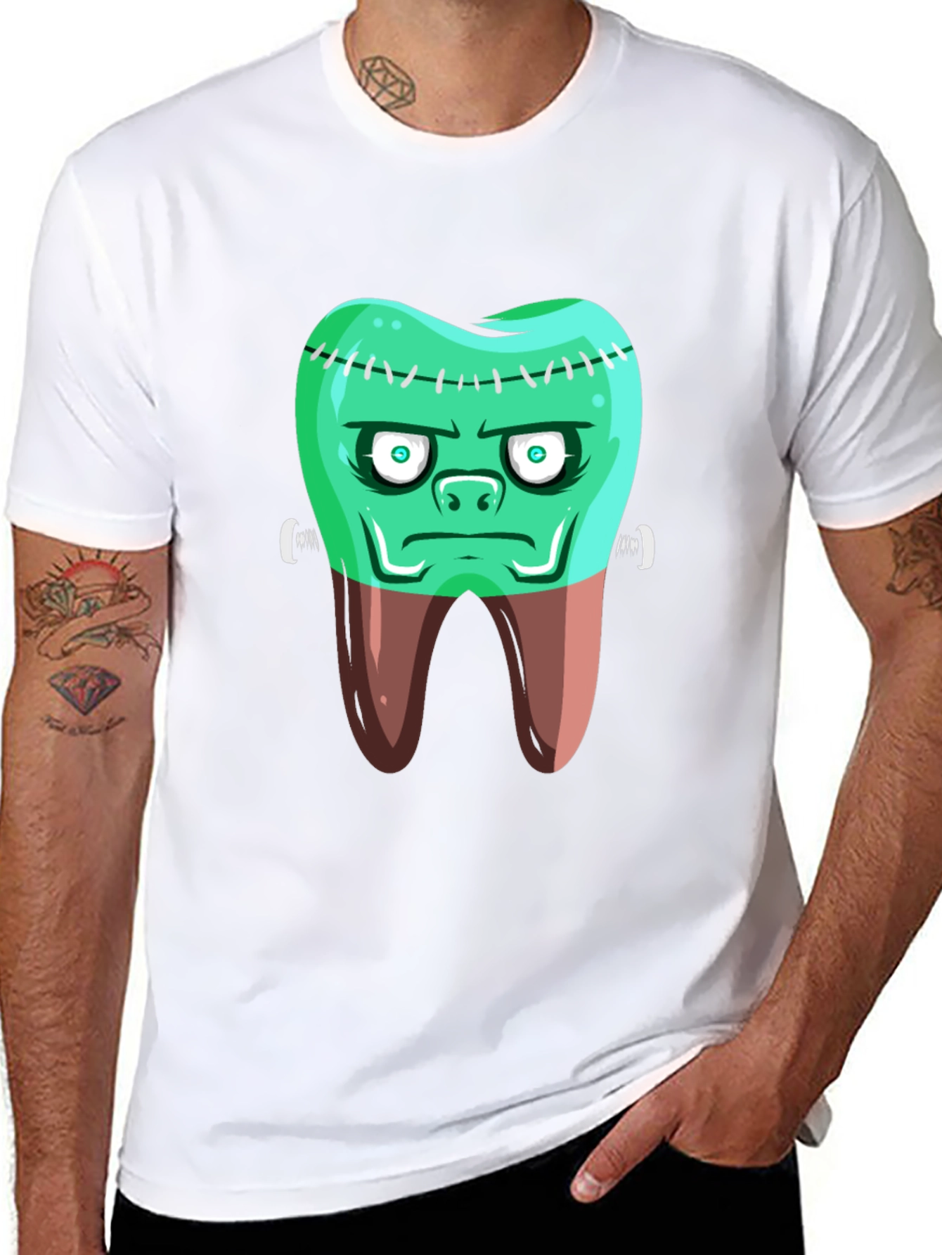 Frankenstein Tooth Graphic T-Shirt
