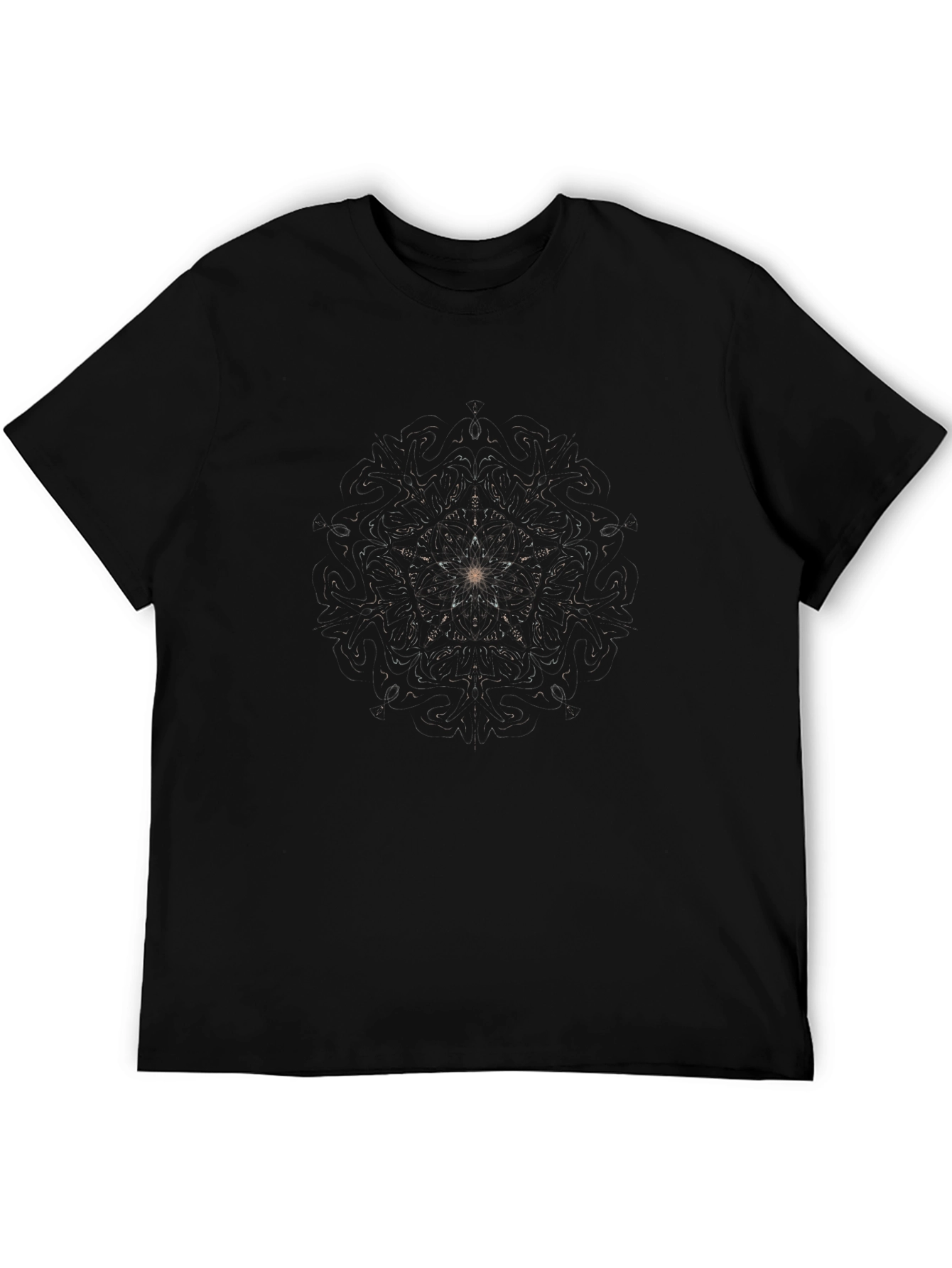 Black Tee with Starburst Design