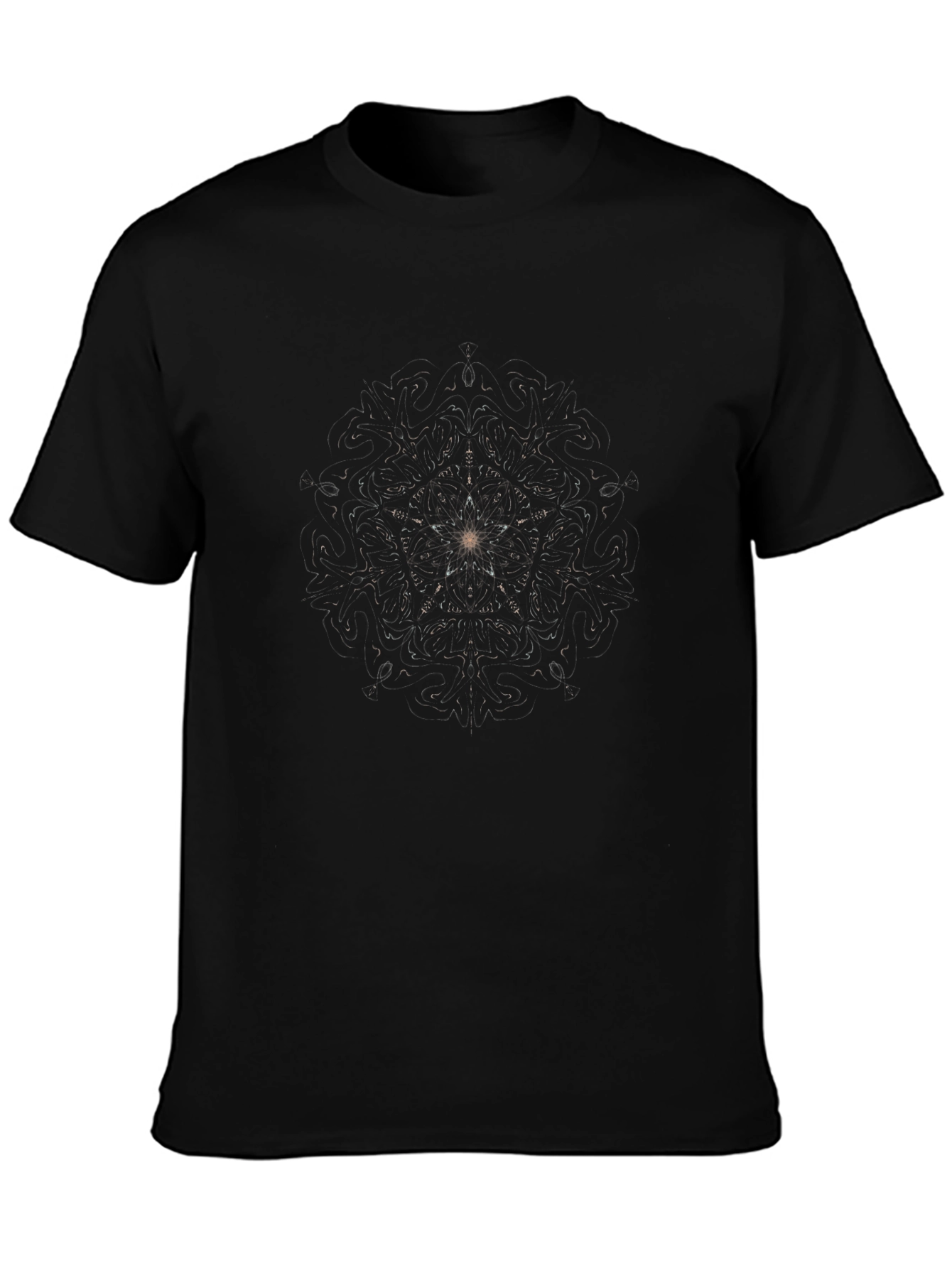 Black Tee with Starburst Design