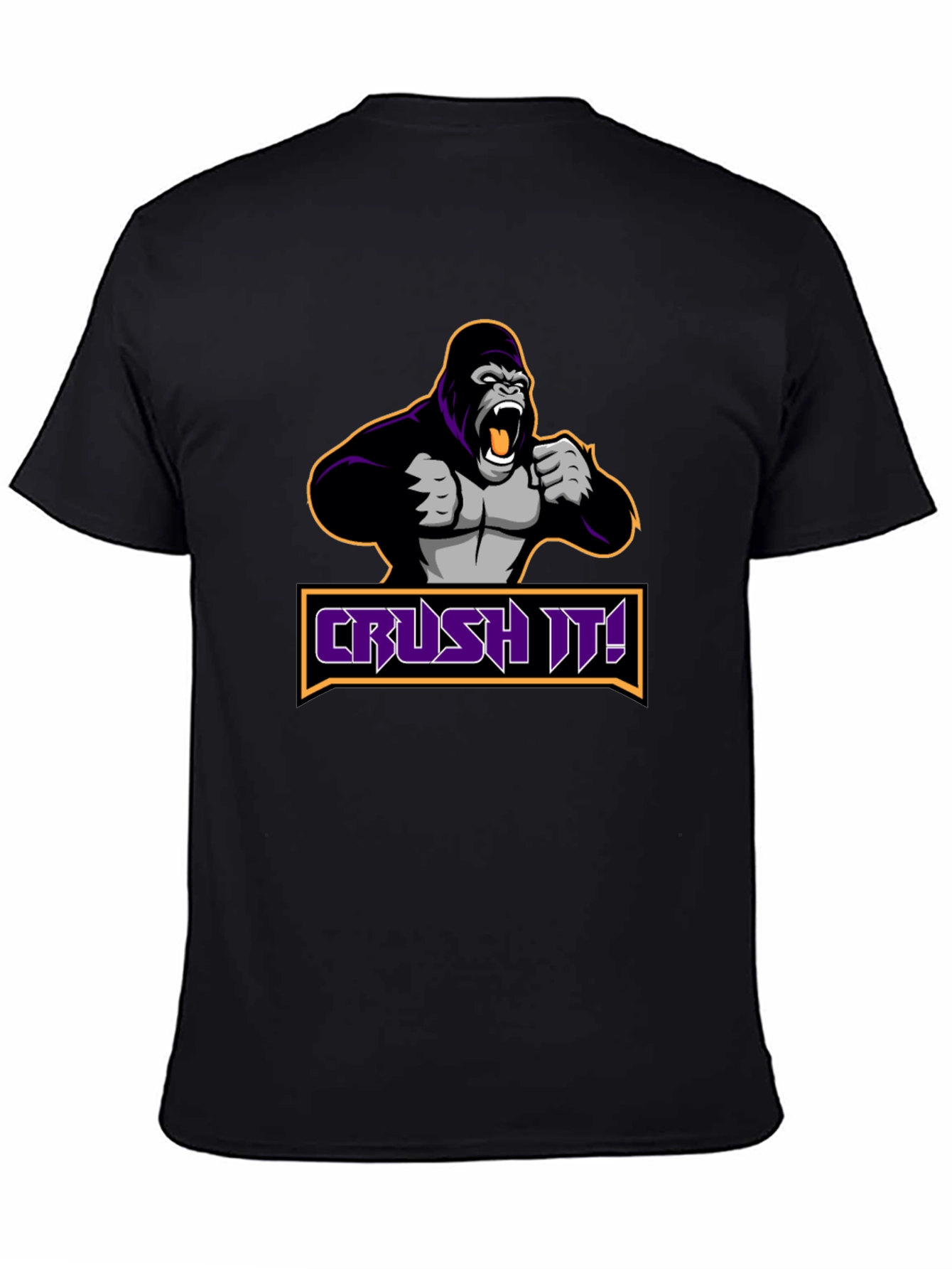 Crush It Gorilla Graphic Black T-Shirt