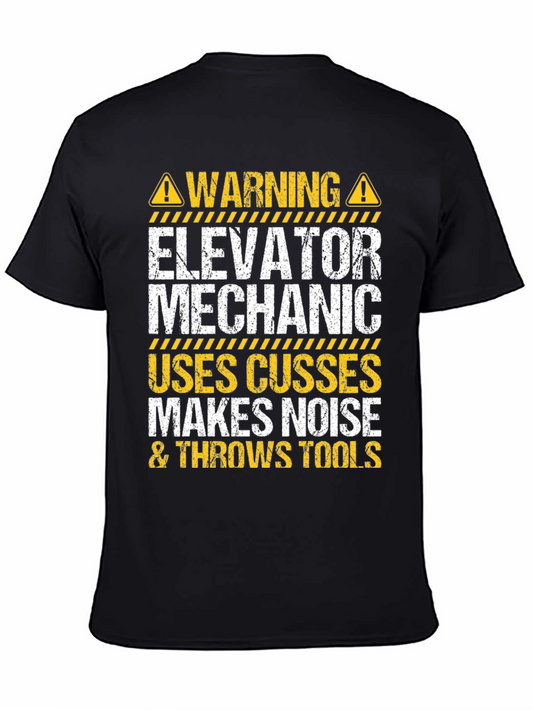 Elevator Mechanic Warning Graphic Tee