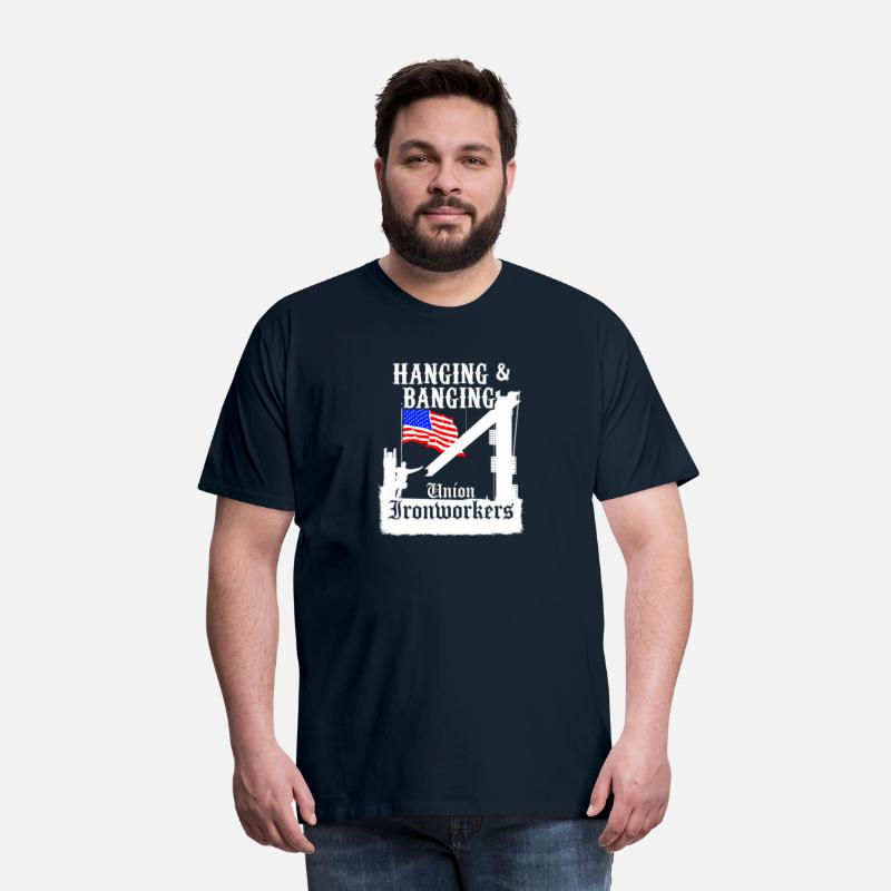 Union Ironworkers Hanging Banging American Flag