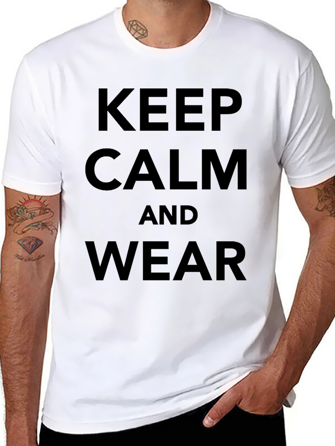 Keep Calm and Wear Graphic Tee - Black