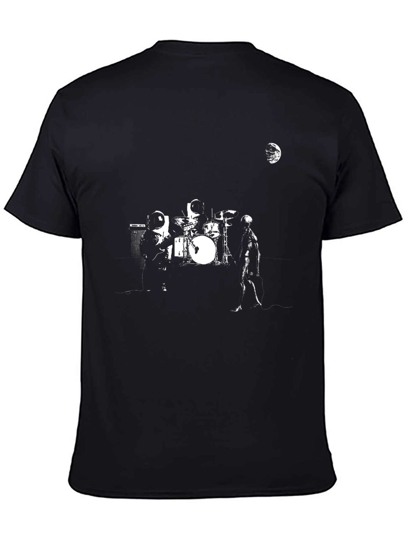 Astronaut Band T-Shirt - Black Graphic Tee