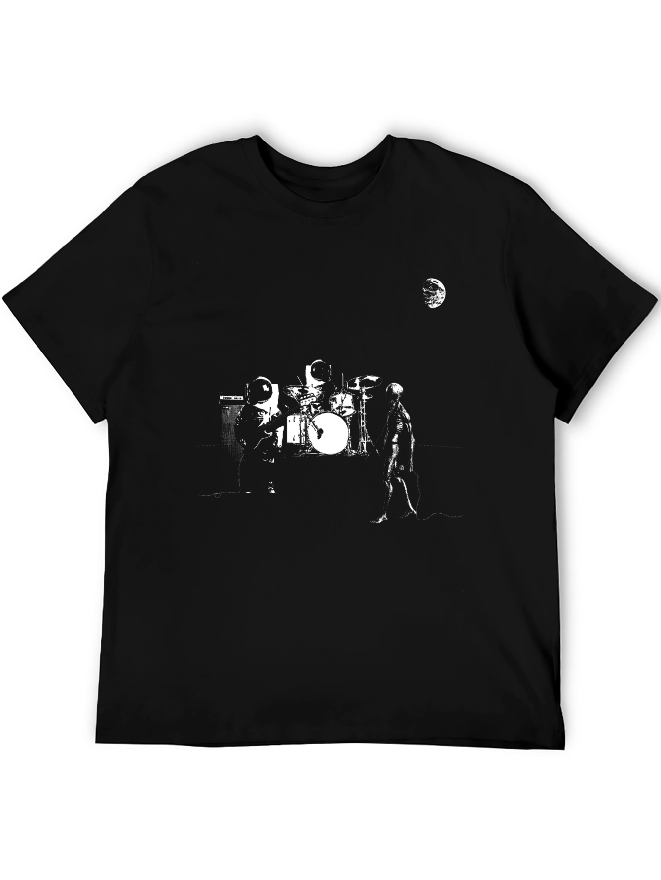 Astronaut Band T-Shirt - Black Graphic Tee