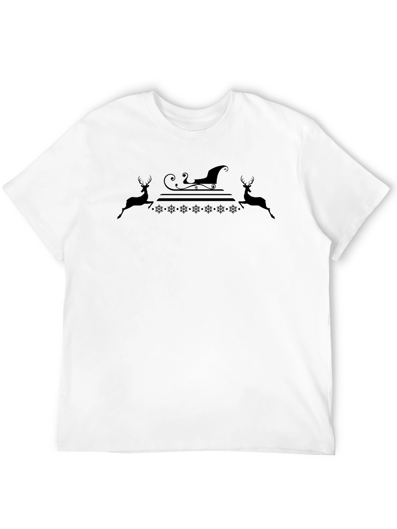 Festive Reindeer & Sleigh Graphic T-Shirt