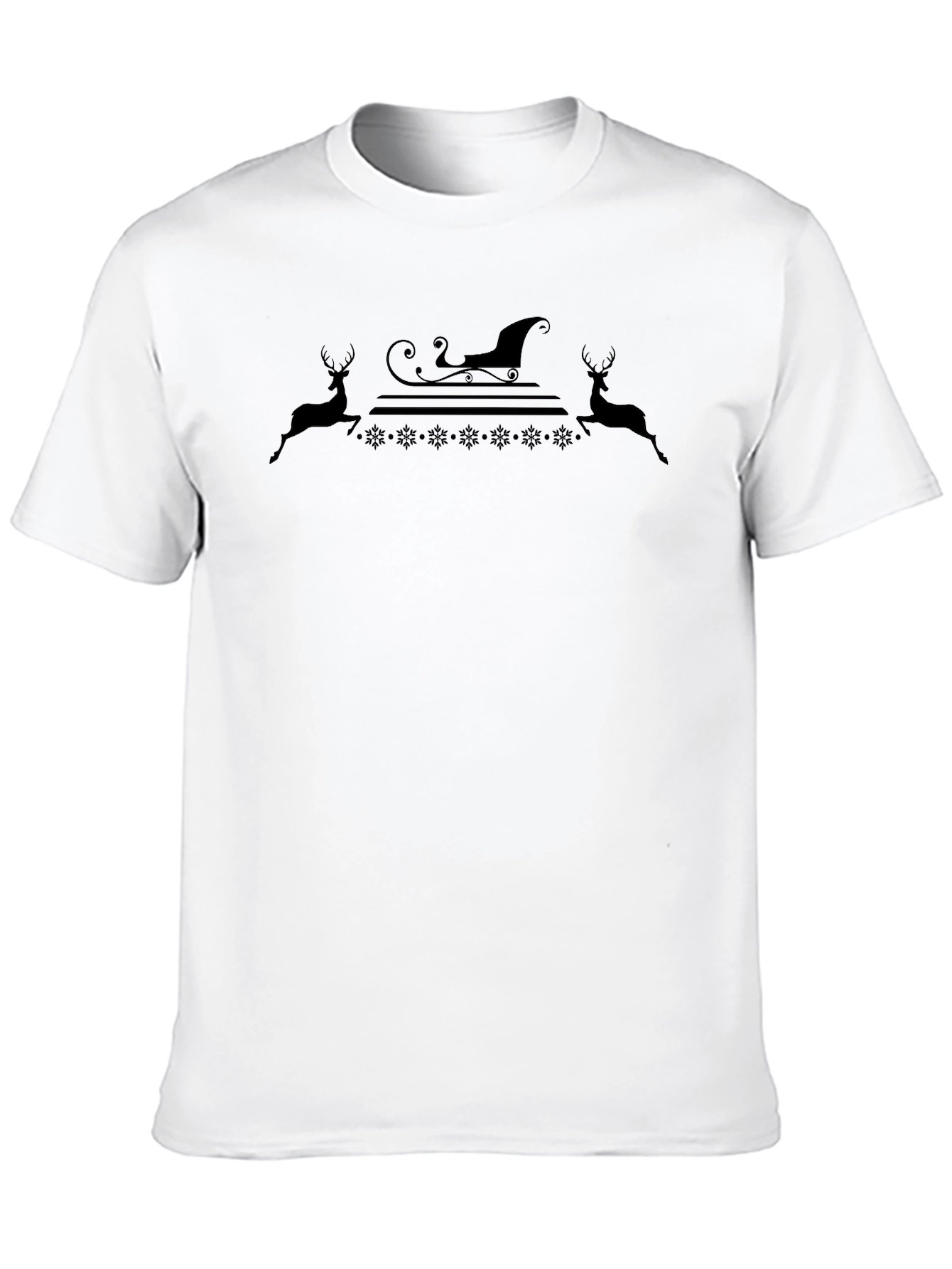 Festive Reindeer & Sleigh Graphic T-Shirt