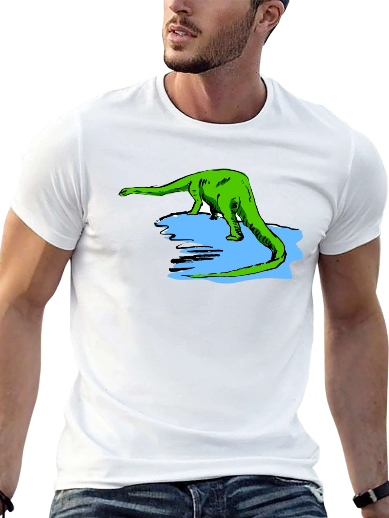 Dinosaur Graphic T-Shirt - Black Cotton Tee