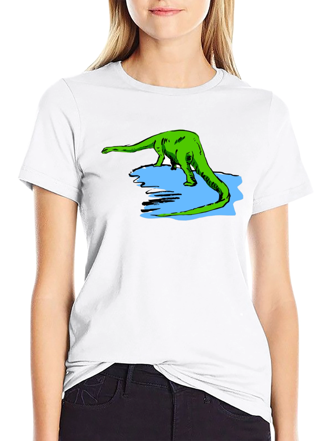 Dinosaur Graphic T-Shirt - Black Cotton Tee