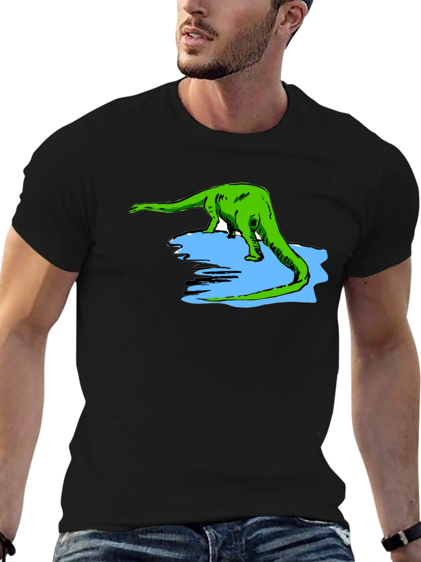 Dinosaur Graphic T-Shirt - Black Cotton Tee