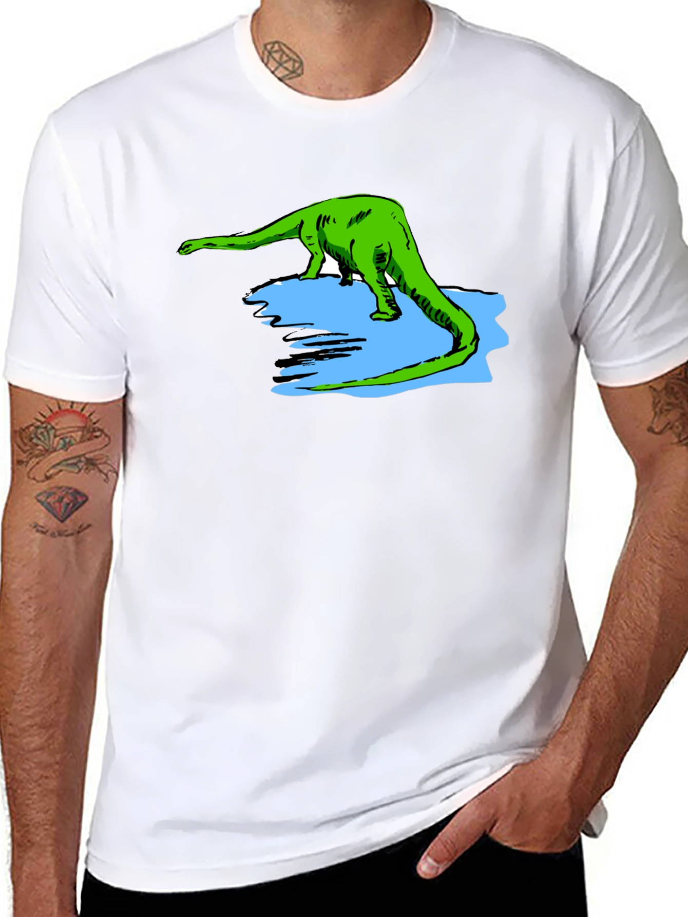 Dinosaur Graphic T-Shirt - Black Cotton Tee