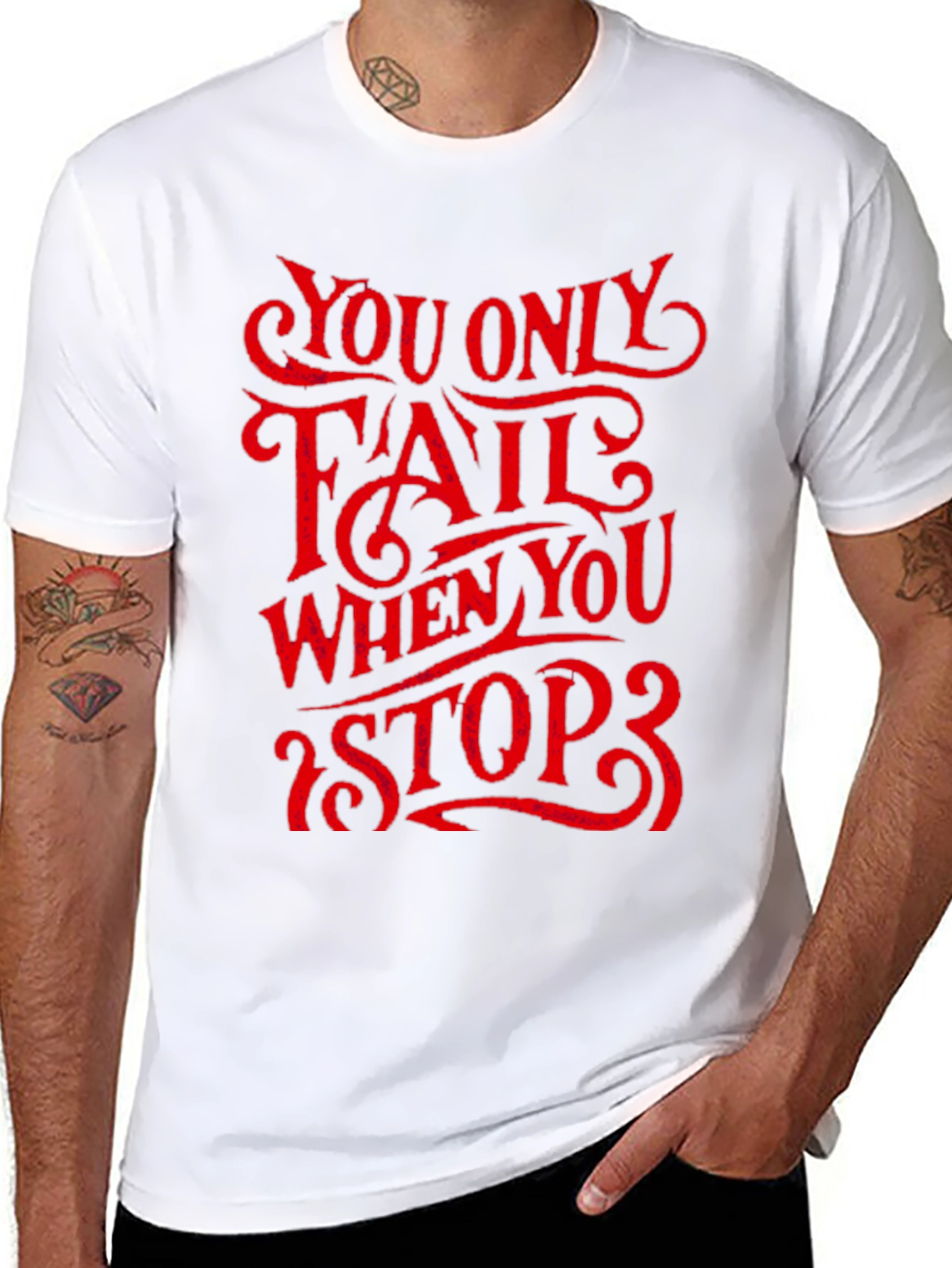 Inspirational Graphic Tee - Never Give Up T-Shirt
